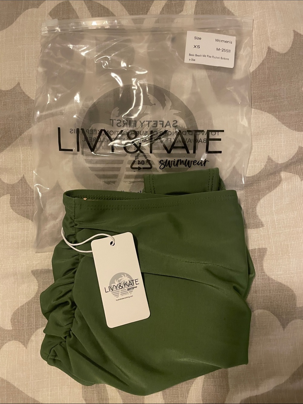 Livy & Kate Women’s Olive Green Swim Bottoms - XS